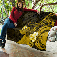 Hawaii State Motto Quilt Hawaiian Tribal Gold Hammerhead Shark LT05 - Polynesian Pride