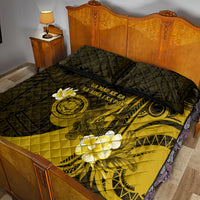 Hawaii State Motto Quilt Bed Set Hawaiian Tribal Gold Hammerhead Shark LT05 - Polynesian Pride
