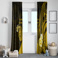 Hawaii State Motto Window Curtain Hawaiian Tribal Gold Hammerhead Shark LT05 - Polynesian Pride