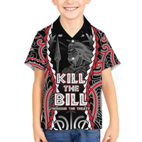 Aotearoa Waitangi Day Kid Hawaiian Shirt Maori Warrior Tribal Tattoo LT05 Kid Black - Polynesian Pride