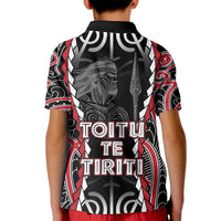 Aotearoa Waitangi Day Kid Polo Shirt Maori Warrior Tribal Tattoo LT05 - Polynesian Pride