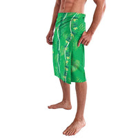 Hawaii Maile Lei Lavalava With Green Monstera Pattern LT05 - Polynesian Pride