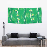 Hawaii Maile Lei Tapestry With Green Monstera Pattern LT05 - Polynesian Pride
