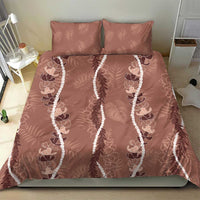 Hawaii Maile Lei Bedding Set With Brown Monstera Pattern LT05 - Polynesian Pride