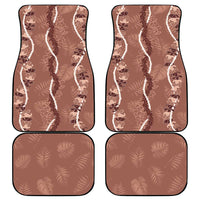 Hawaii Maile Lei Car Mats With Brown Monstera Pattern