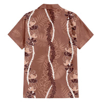 Hawaii Maile Lei Hawaiian Shirt With Brown Monstera Pattern