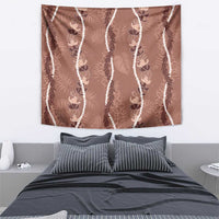 Hawaii Maile Lei Tapestry With Brown Monstera Pattern LT05 - Polynesian Pride