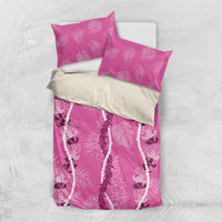 Hawaii Maile Lei Bedding Set With Pink Monstera Pattern LT05 US Twin 172cm x 218cm Pink - Polynesian Pride