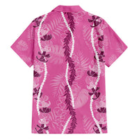 Hawaii Maile Lei Family Matching Summer Maxi Dress and Hawaiian Shirt With Pink Monstera Pattern