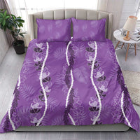 Hawaii Maile Lei Bedding Set With Violet Monstera Pattern LT05 - Polynesian Pride