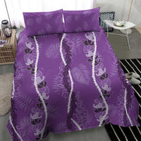 Hawaii Maile Lei Bedding Set With Violet Monstera Pattern LT05 - Polynesian Pride
