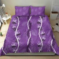 Hawaii Maile Lei Bedding Set With Violet Monstera Pattern LT05 - Polynesian Pride