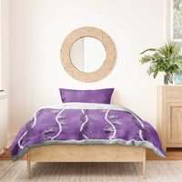 Hawaii Maile Lei Bedding Set With Violet Monstera Pattern LT05 - Polynesian Pride