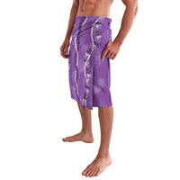 Hawaii Maile Lei Lavalava With Violet Monstera Pattern