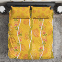Hawaii Maile Lei Bedding Set With Yellow Monstera Pattern LT05 Yellow - Polynesian Pride