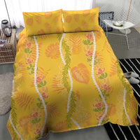 Hawaii Maile Lei Bedding Set With Yellow Monstera Pattern LT05 - Polynesian Pride