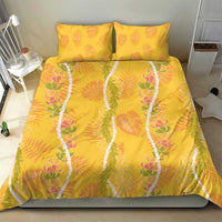 Hawaii Maile Lei Bedding Set With Yellow Monstera Pattern LT05 - Polynesian Pride
