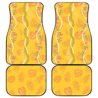 Hawaii Maile Lei Car Mats With Yellow Monstera Pattern