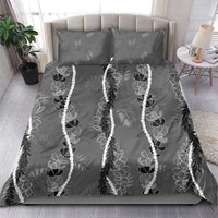 Hawaii Maile Lei Bedding Set With Gray Monstera Pattern LT05 - Polynesian Pride