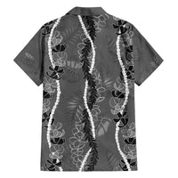 Hawaii Maile Lei Family Matching Puletasi and Hawaiian Shirt With Gray Monstera Pattern