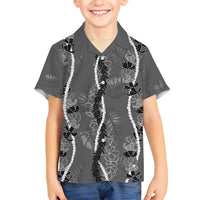 Hawaii Maile Lei Hawaiian Shirt With Gray Monstera Pattern