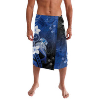 Polynesia Hammerhead Shark Lavalava Blue Tribal Pattern With Plumeria LT05 Blue - Polynesian Pride
