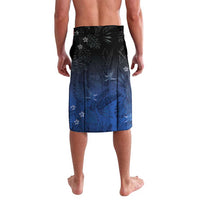 Polynesia Hammerhead Shark Lavalava Blue Tribal Pattern With Plumeria LT05 - Polynesian Pride