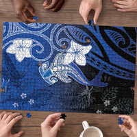Polynesia Hammerhead Shark Puzzle Blue Tribal Pattern With Plumeria LT05 - Polynesian Pride