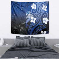 Polynesia Hammerhead Shark Tapestry Blue Tribal Pattern With Plumeria LT05 - Polynesian Pride