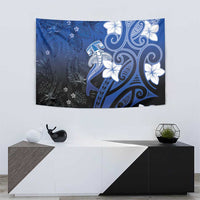 Polynesia Hammerhead Shark Tapestry Blue Tribal Pattern With Plumeria LT05 - Polynesian Pride
