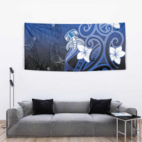 Polynesia Hammerhead Shark Tapestry Blue Tribal Pattern With Plumeria LT05 - Polynesian Pride