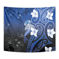 Polynesia Hammerhead Shark Tapestry Blue Tribal Pattern With Plumeria LT05 - Polynesian Pride