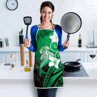 Polynesia Hammerhead Shark Apron Green Tribal Pattern With Plumeria LT05 - Polynesian Pride