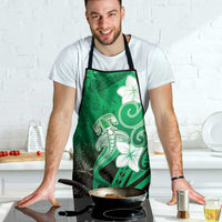 Polynesia Hammerhead Shark Apron Green Tribal Pattern With Plumeria LT05 - Polynesian Pride