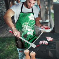 Polynesia Hammerhead Shark Apron Green Tribal Pattern With Plumeria LT05 - Polynesian Pride