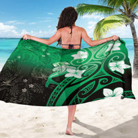 Polynesia Hammerhead Shark Sarong Green Tribal Pattern With Plumeria LT05 - Polynesian Pride