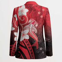 Polynesia Hammerhead Shark Blazer Red Tribal Pattern With Plumeria LT05 - Polynesian Pride