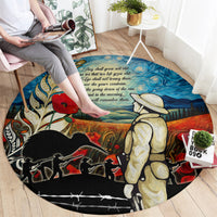 Kei Wareware Tatou New Zealand ANZAC Day Round Carpet Starry Night Inspo Style LT05 - Polynesian Pride