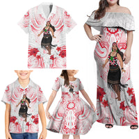 New Zealand Women's Day Family Matching Off Shoulder Maxi Dress and Hawaiian Shirt Maori Wahine Polynesian Pattern LT05 - Polynesian Pride