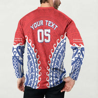 Custom Tuamotu Archipelago Button Sweatshirt Polynesian Tribal Tattoo