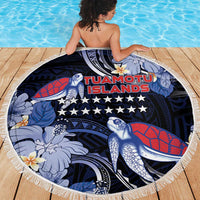 Tuamotu Islands Beach Blanket Polynesian Pattern With Turtle