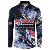 Tuamotu Islands Button Sweatshirt Polynesian Pattern With Turtle