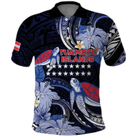 Tuamotu Islands Polo Shirt Polynesian Pattern With Turtle