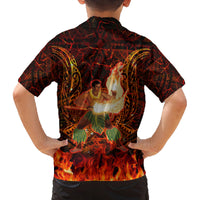 Samoa Siva Afi Festival Family Matching Off Shoulder Short Dress and Hawaiian Shirt Fire Knife Dancing LT05 - Polynesian Pride