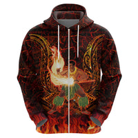 Samoa Siva Afi Festival Zip Hoodie Fire Knife Dancing LT05 - Polynesian Pride