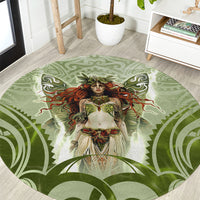 New Zealand Maori Fairy Patupaiarehe Round Carpet Polynesian Style LT05 Red - Polynesian Pride