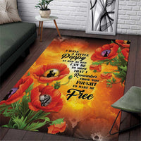 ANZAC Day Red Poppy Area Rug Honoring The ANZAC Spirit