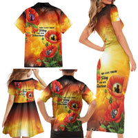 ANZAC Day Red Poppy Family Matching Short Sleeve Bodycon Dress and Hawaiian Shirt Honoring The ANZAC Spirit