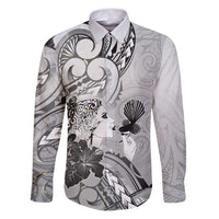 Aotearoa Maori Wahine Family Matching Puletasi and Hawaiian Shirt Fantail Bird Black Gold Marble