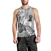Aotearoa Maori Wahine Men Tank Top Fantail Bird Black Gold Marble